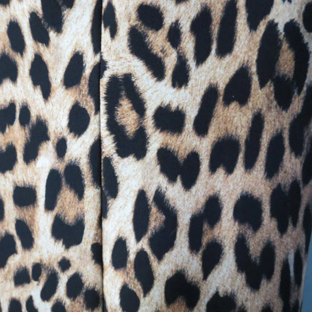 REVIEW - ANIMAL PRINT - FLARED SKIRT DRESS - SIZE 8 - NEW CONDITION. - Picture 4 of 5